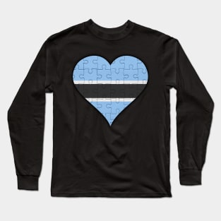 Botswanan Jigsaw Puzzle Heart Design - Gift for Botswanan With Botswana Roots Long Sleeve T-Shirt